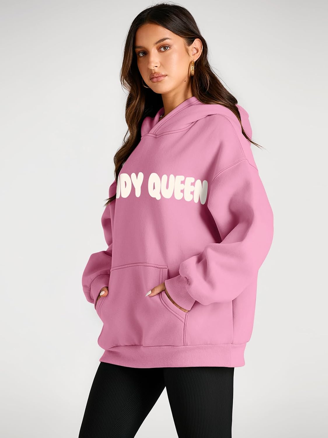 Women's Fleece Oversized Hoodie - Cozy Pullover Sweatshirt for Cold Weather - Picture 292 of 345
