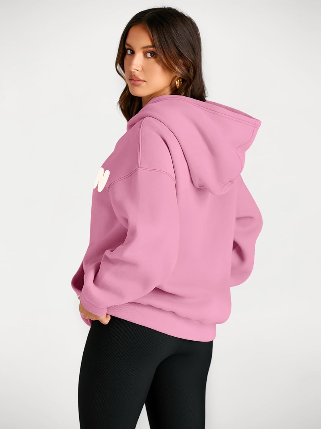 Women's Fleece Oversized Hoodie - Cozy Pullover Sweatshirt for Cold Weather - Picture 293 of 345