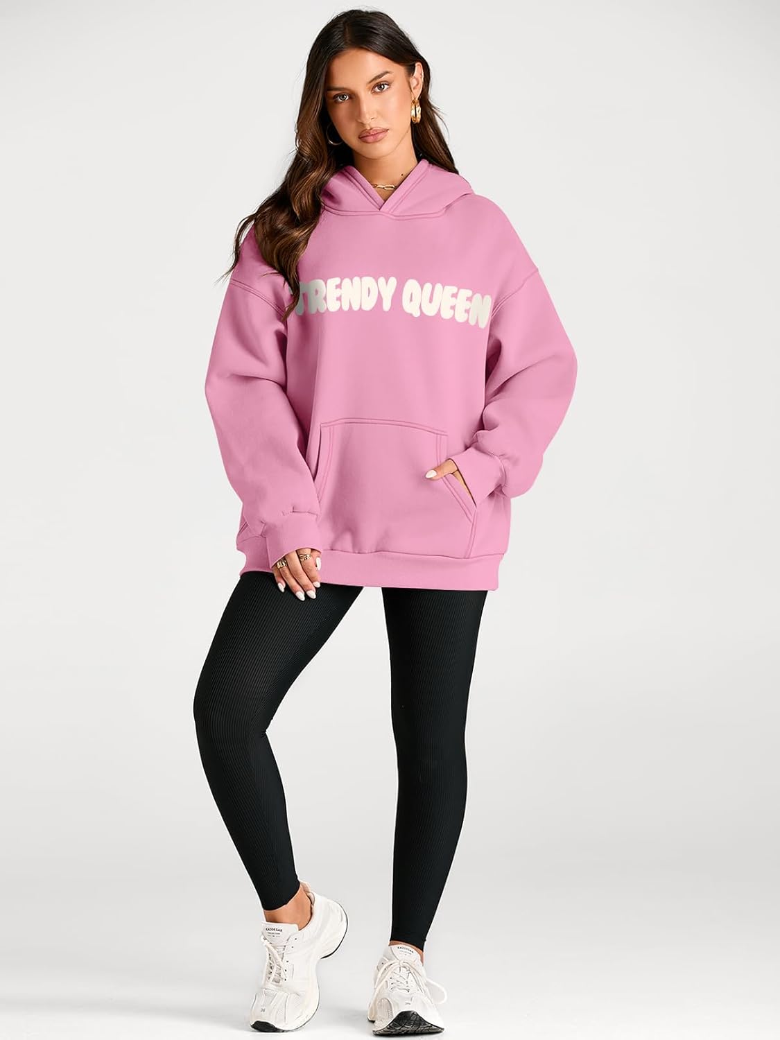 Women's Fleece Oversized Hoodie - Cozy Pullover Sweatshirt for Cold Weather - Picture 294 of 345