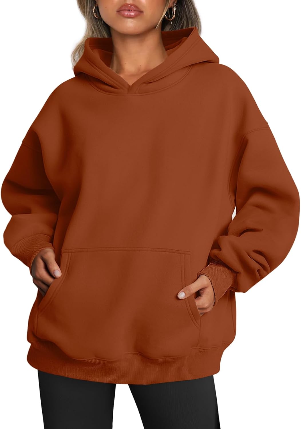 Women's Fleece Oversized Hoodie - Cozy Pullover Sweatshirt for Cold Weather - Picture 297 of 345