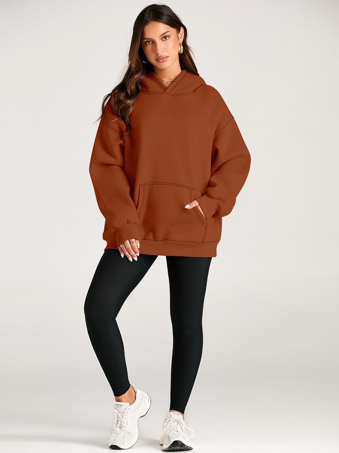 Women's Fleece Oversized Hoodie - Cozy Pullover Sweatshirt for Cold Weather - Picture 301 of 345