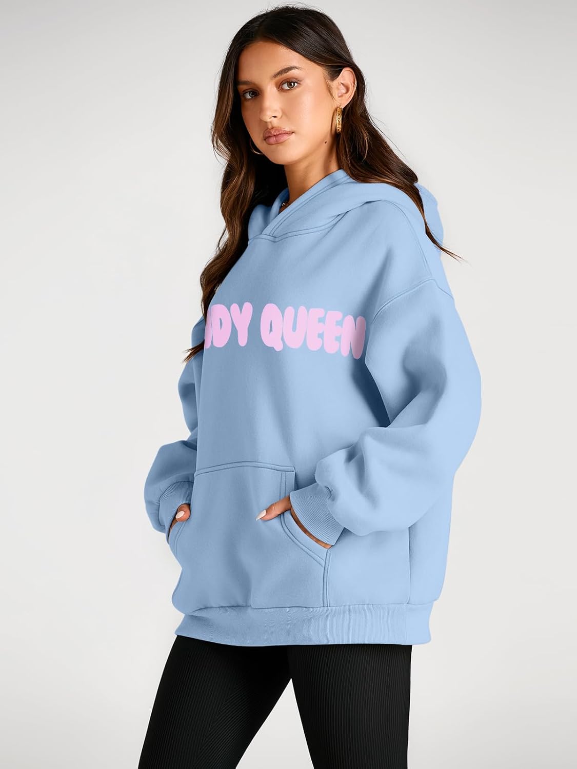 Women's Fleece Oversized Hoodie - Cozy Pullover Sweatshirt for Cold Weather - Picture 306 of 345