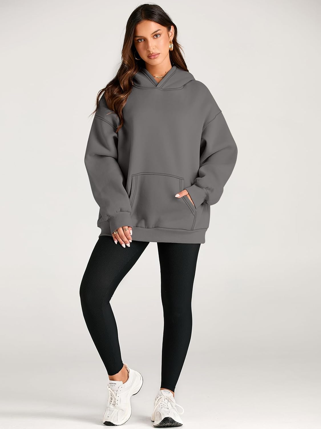 Women's Fleece Oversized Hoodie - Cozy Pullover Sweatshirt for Cold Weather - Picture 315 of 345