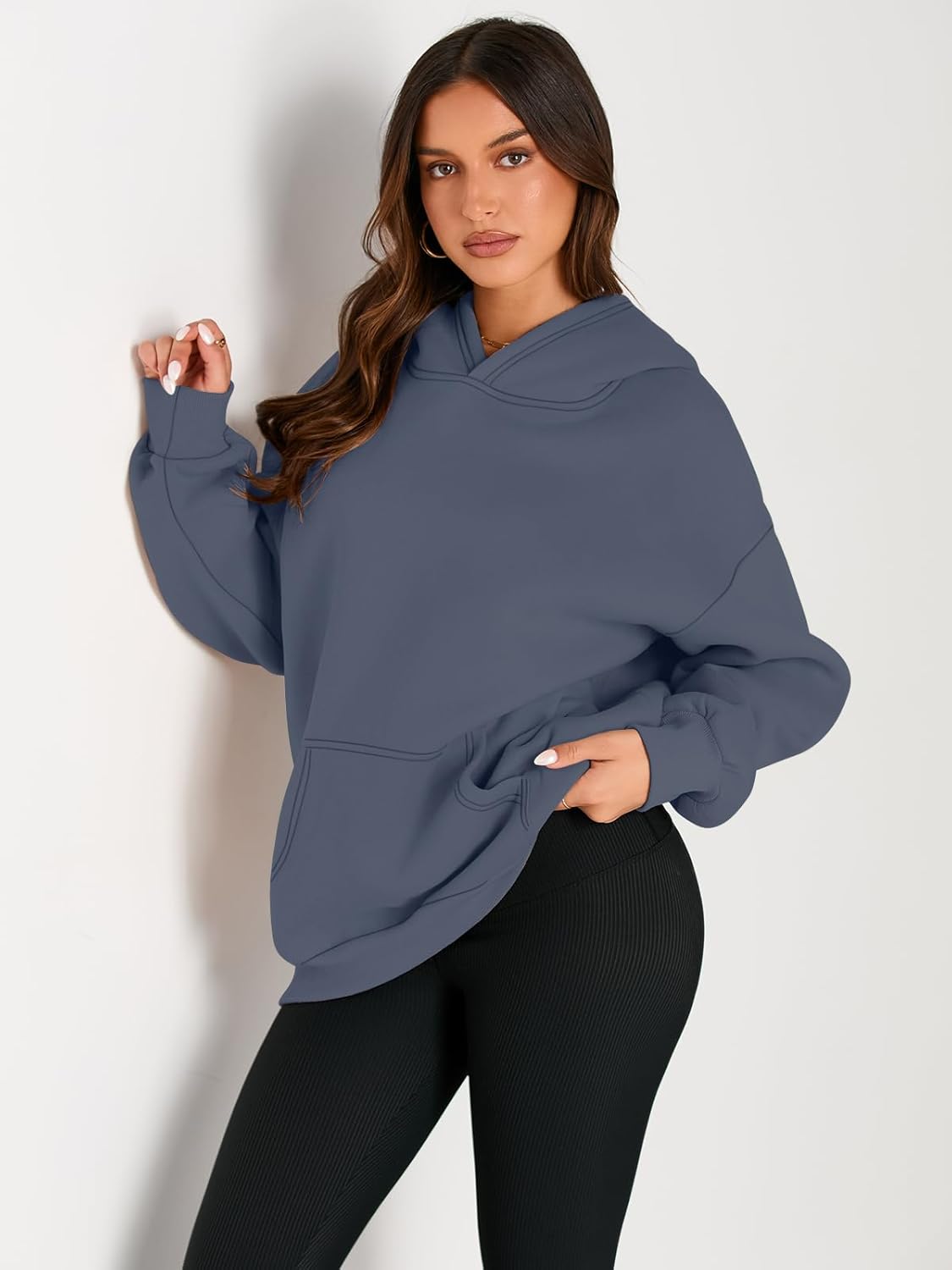 Women's Fleece Oversized Hoodie - Cozy Pullover Sweatshirt for Cold Weather - Picture 319 of 345