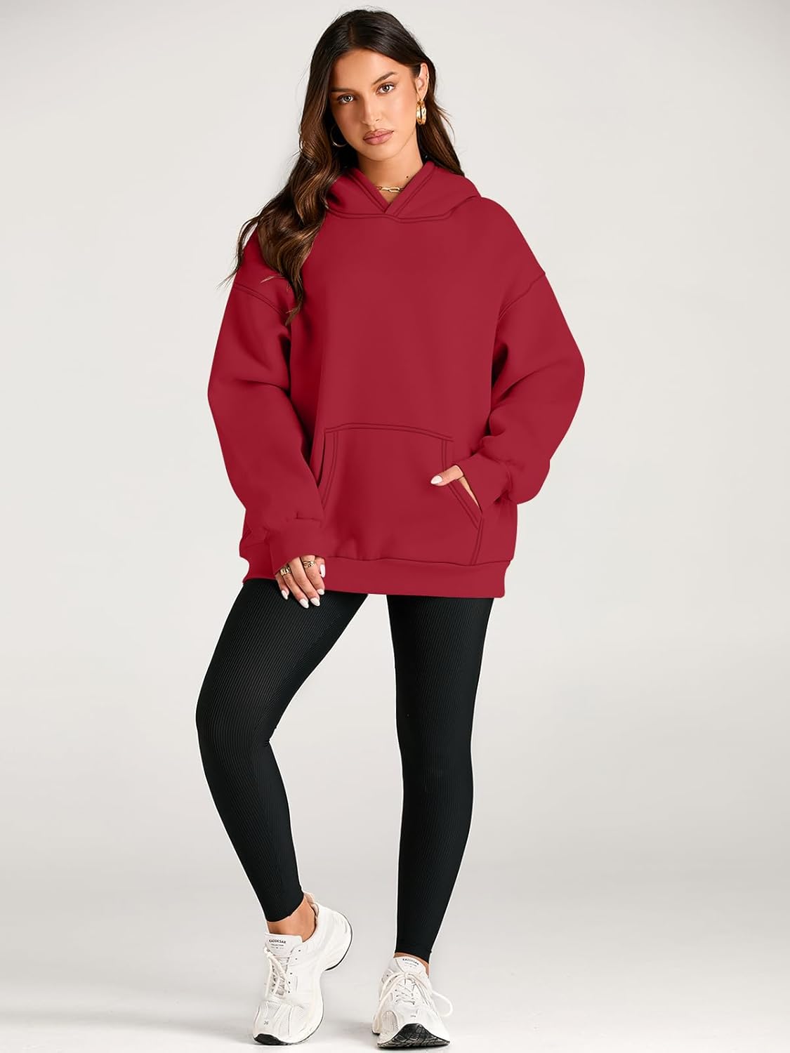 Women's Fleece Oversized Hoodie - Cozy Pullover Sweatshirt for Cold Weather - Picture 329 of 345