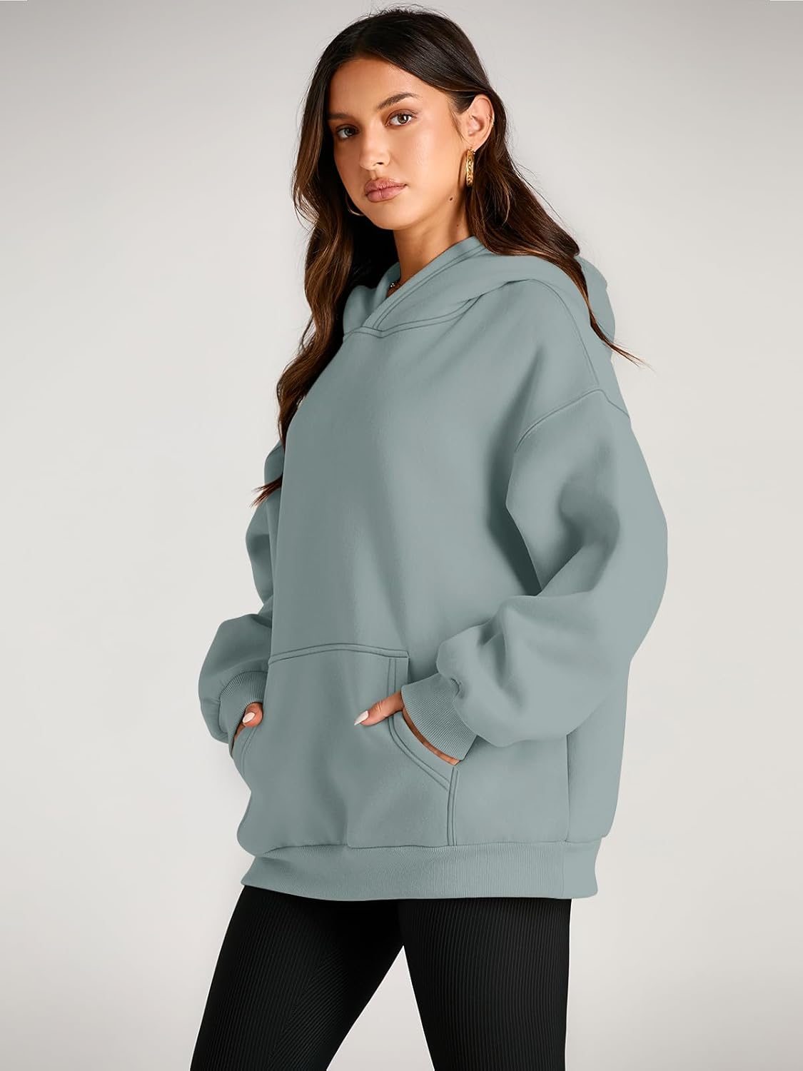 Women's Fleece Oversized Hoodie - Cozy Pullover Sweatshirt for Cold Weather - Picture 334 of 345