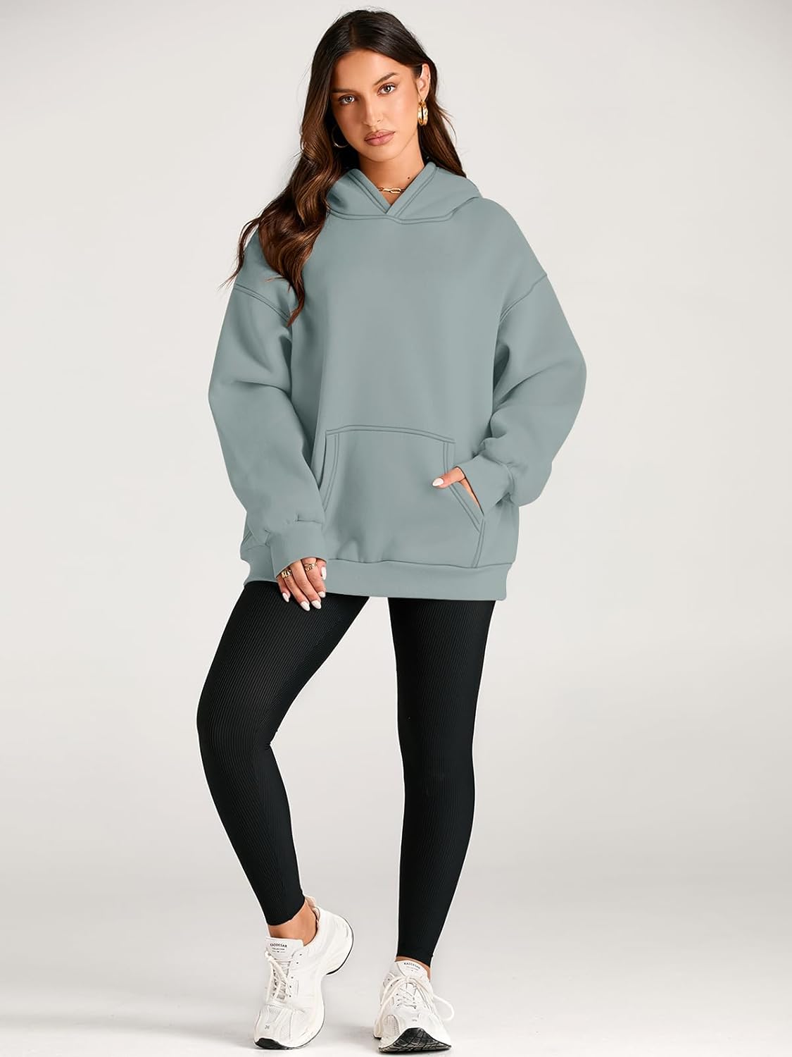 Women's Fleece Oversized Hoodie - Cozy Pullover Sweatshirt for Cold Weather - Picture 336 of 345