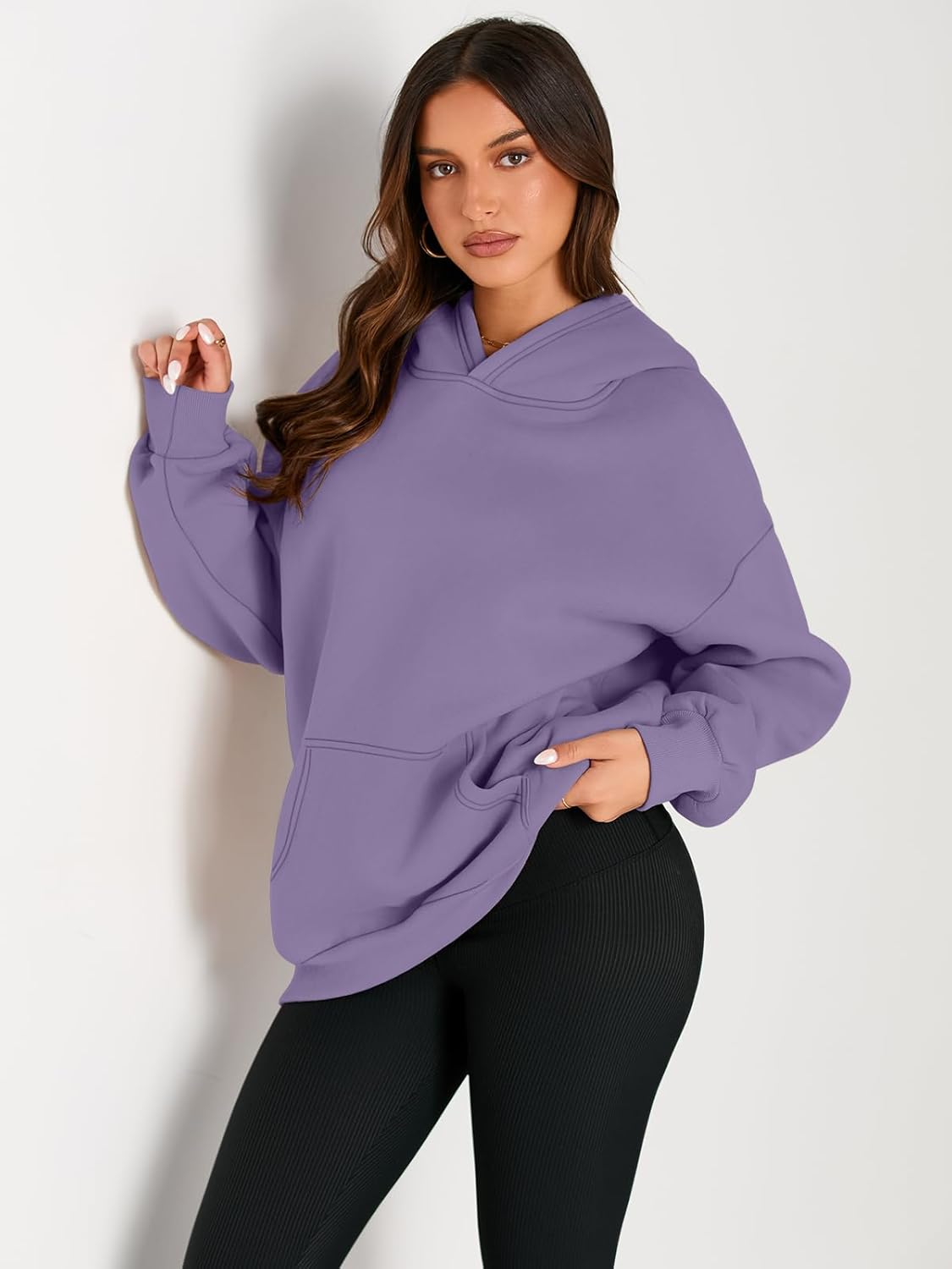 Women's Fleece Oversized Hoodie - Cozy Pullover Sweatshirt for Cold Weather - Picture 340 of 345