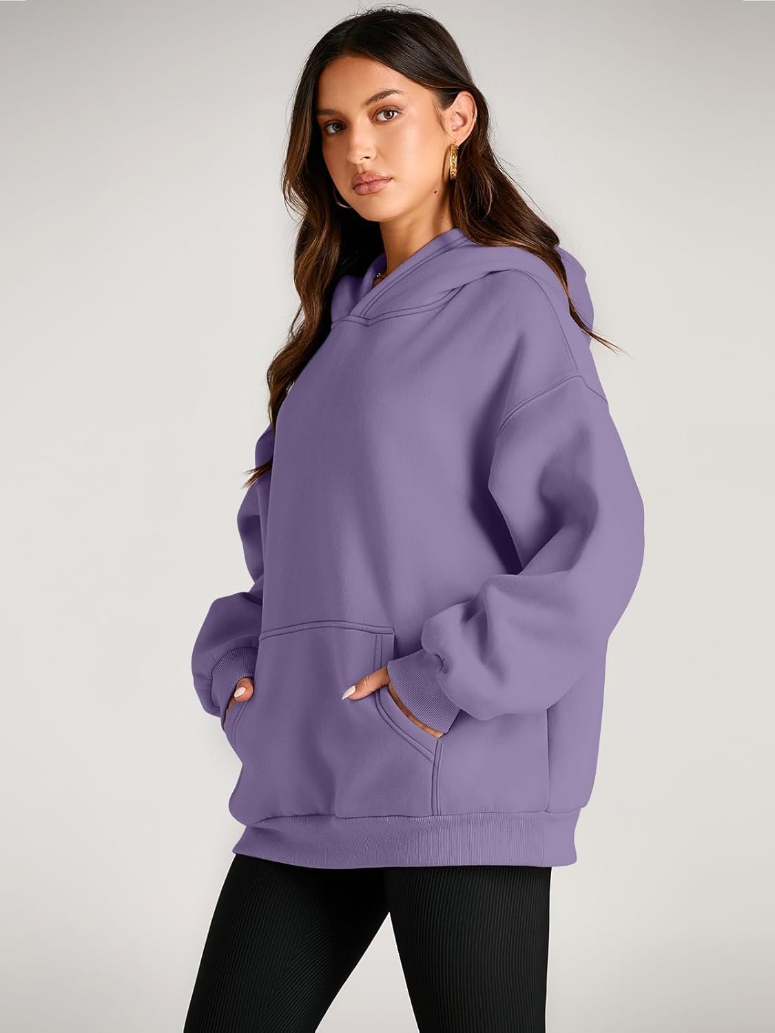 Women's Fleece Oversized Hoodie - Cozy Pullover Sweatshirt for Cold Weather - Picture 341 of 345
