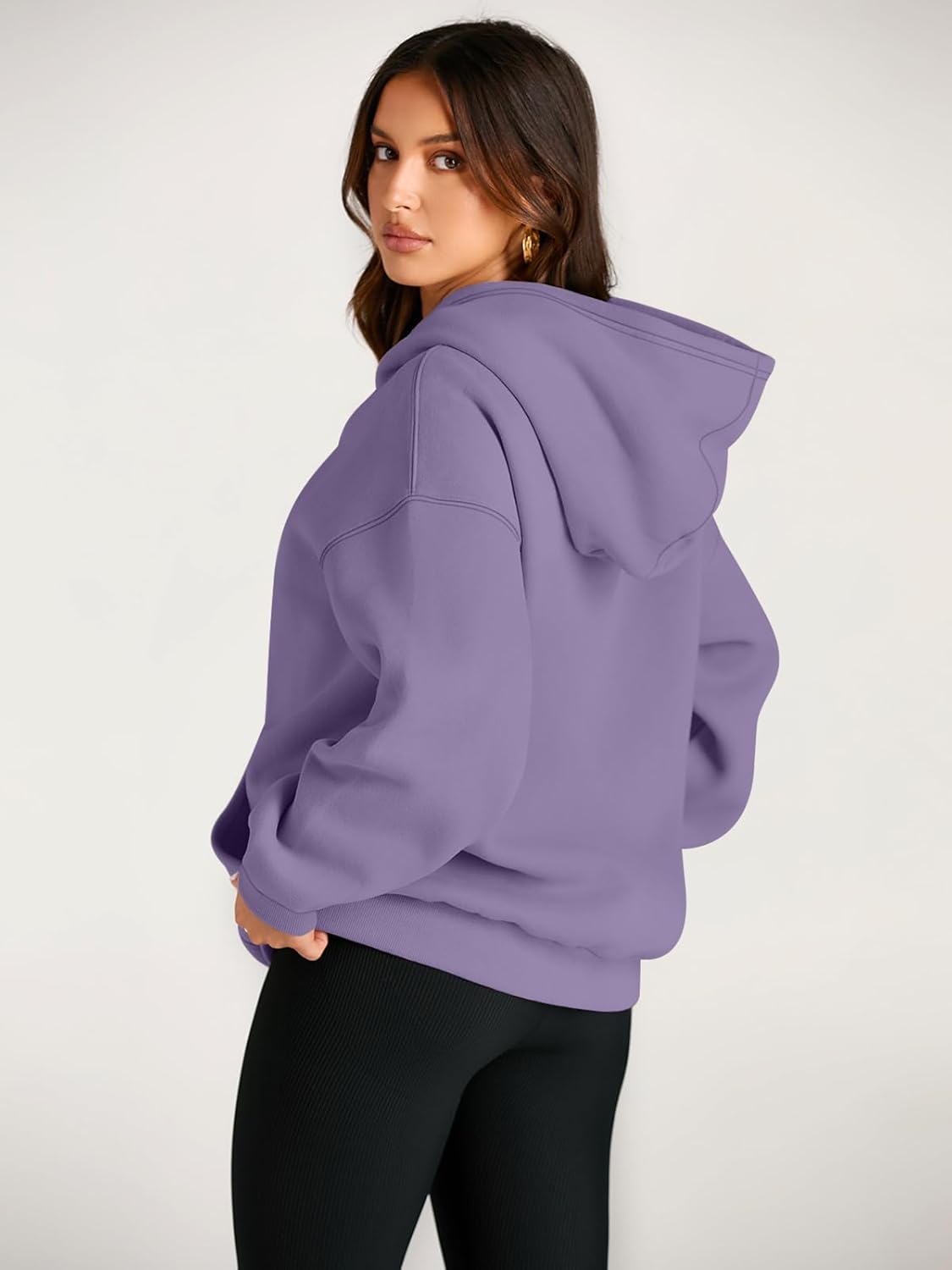 Women's Fleece Oversized Hoodie - Cozy Pullover Sweatshirt for Cold Weather - Picture 342 of 345
