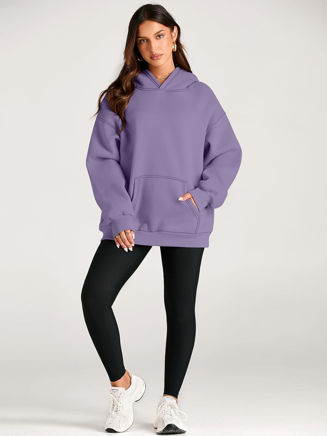 Women's Fleece Oversized Hoodie - Cozy Pullover Sweatshirt for Cold Weather - Picture 343 of 345