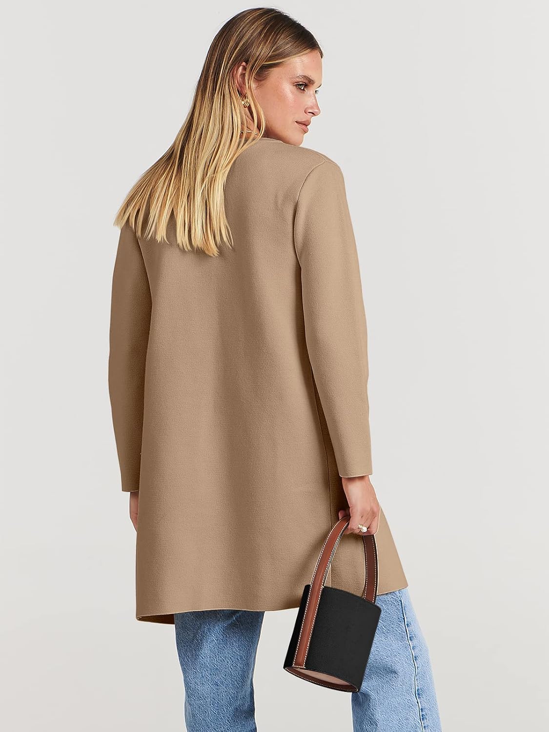 Women's Open Front Knit Lightweight Cardigan Coatigan Sweater Lady Jacket Coat - Picture 34 of 259