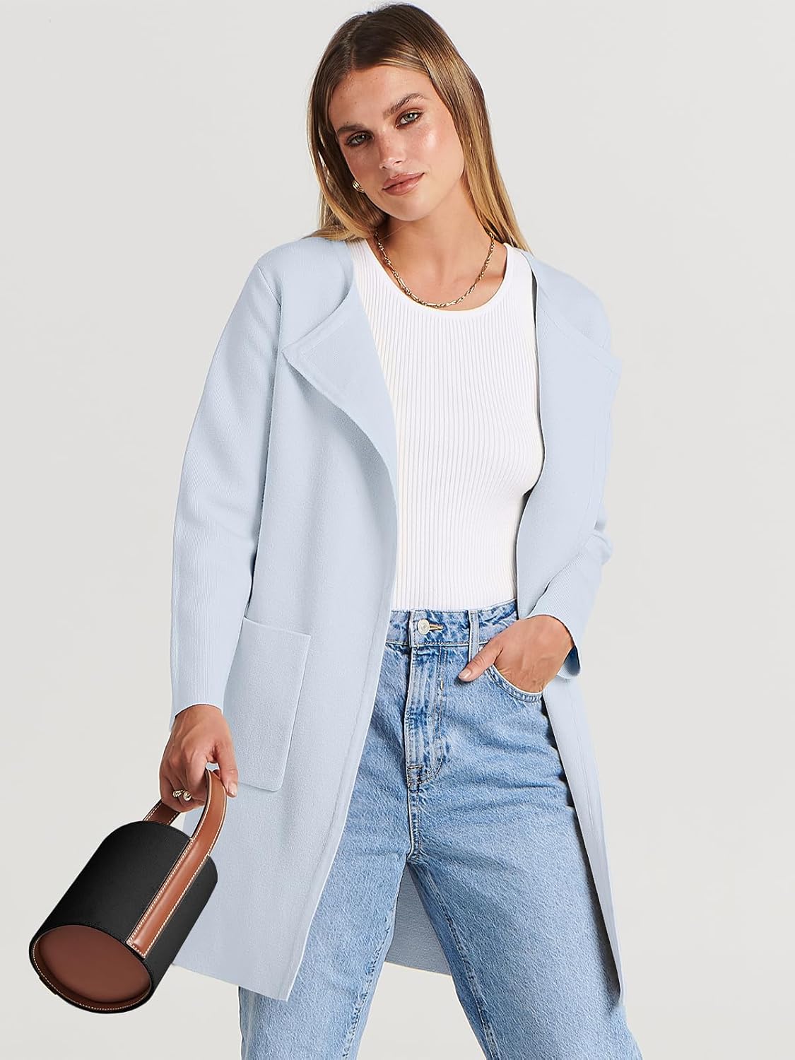 Women's Open Front Knit Lightweight Cardigan Coatigan Sweater Lady Jacket Coat - Picture 51 of 259