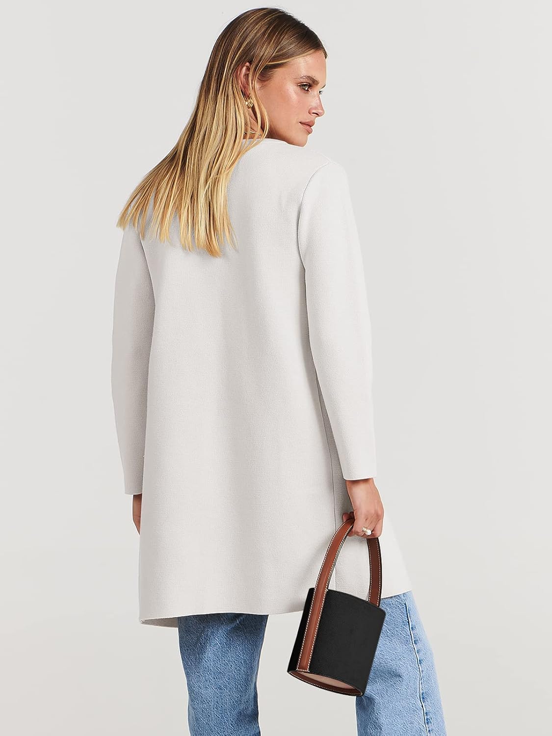Women's Open Front Knit Lightweight Cardigan Coatigan Sweater Lady Jacket Coat - Picture 77 of 259