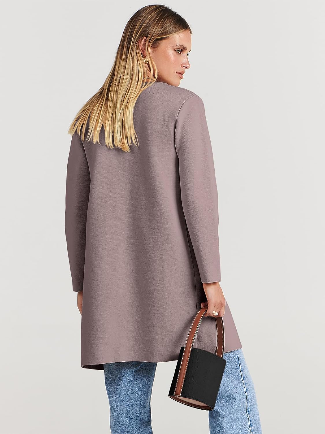 Women's Open Front Knit Lightweight Cardigan Coatigan Sweater Lady Jacket Coat - Picture 104 of 259