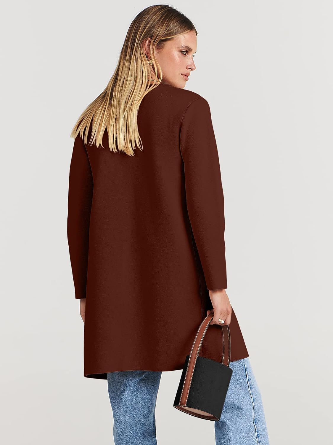 Women's Open Front Knit Lightweight Cardigan Coatigan Sweater Lady Jacket Coat - Picture 122 of 259