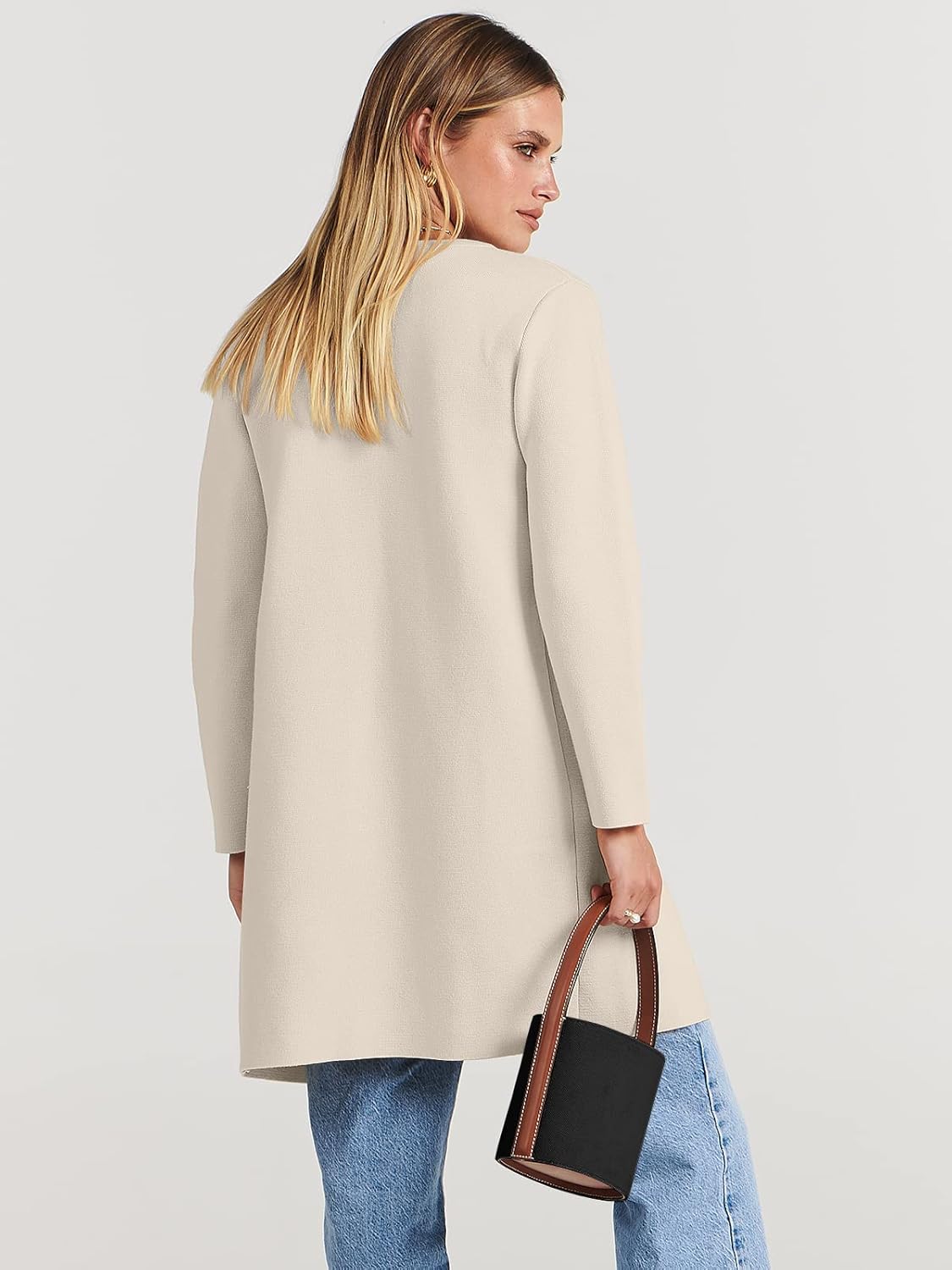 Women's Open Front Knit Lightweight Cardigan Coatigan Sweater Lady Jacket Coat - Picture 140 of 259