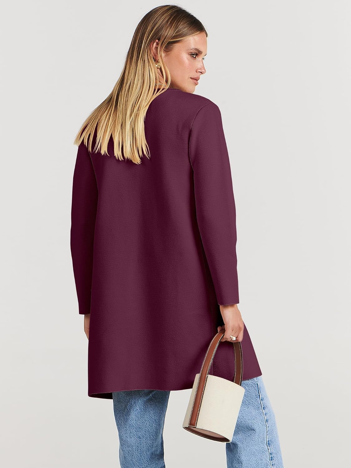Women's Open Front Knit Lightweight Cardigan Coatigan Sweater Lady Jacket Coat - Picture 167 of 259