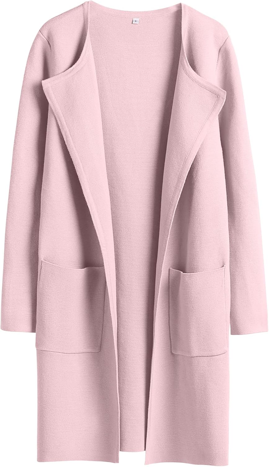 Women's Open Front Knit Lightweight Cardigan Coatigan Sweater Lady Jacket Coat - Picture 180 of 259