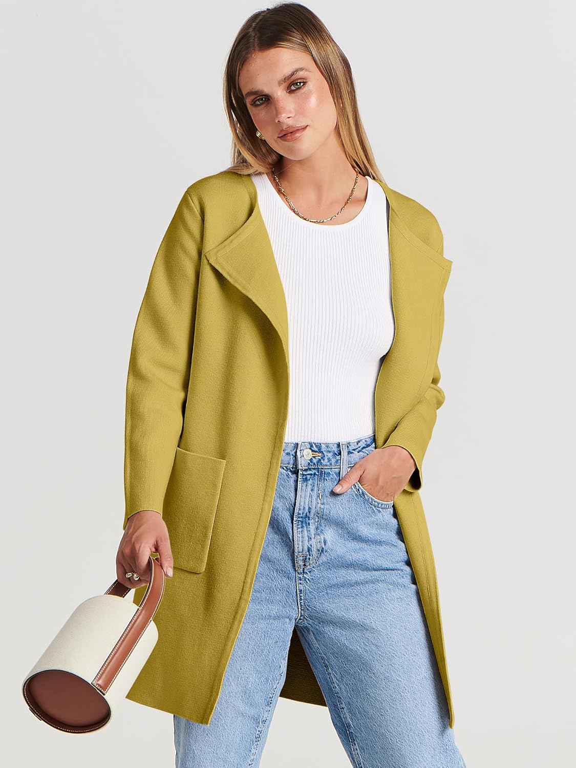 Women's Open Front Knit Lightweight Cardigan Coatigan Sweater Lady Jacket Coat - Picture 200 of 259