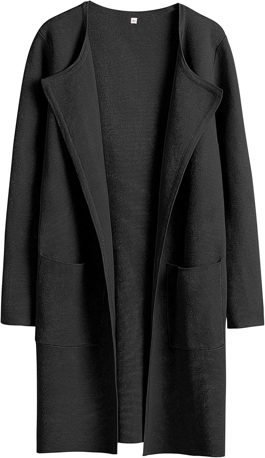 Women's Open Front Knit Lightweight Cardigan Coatigan Sweater Lady Jacket Coat - Picture 207 of 259
