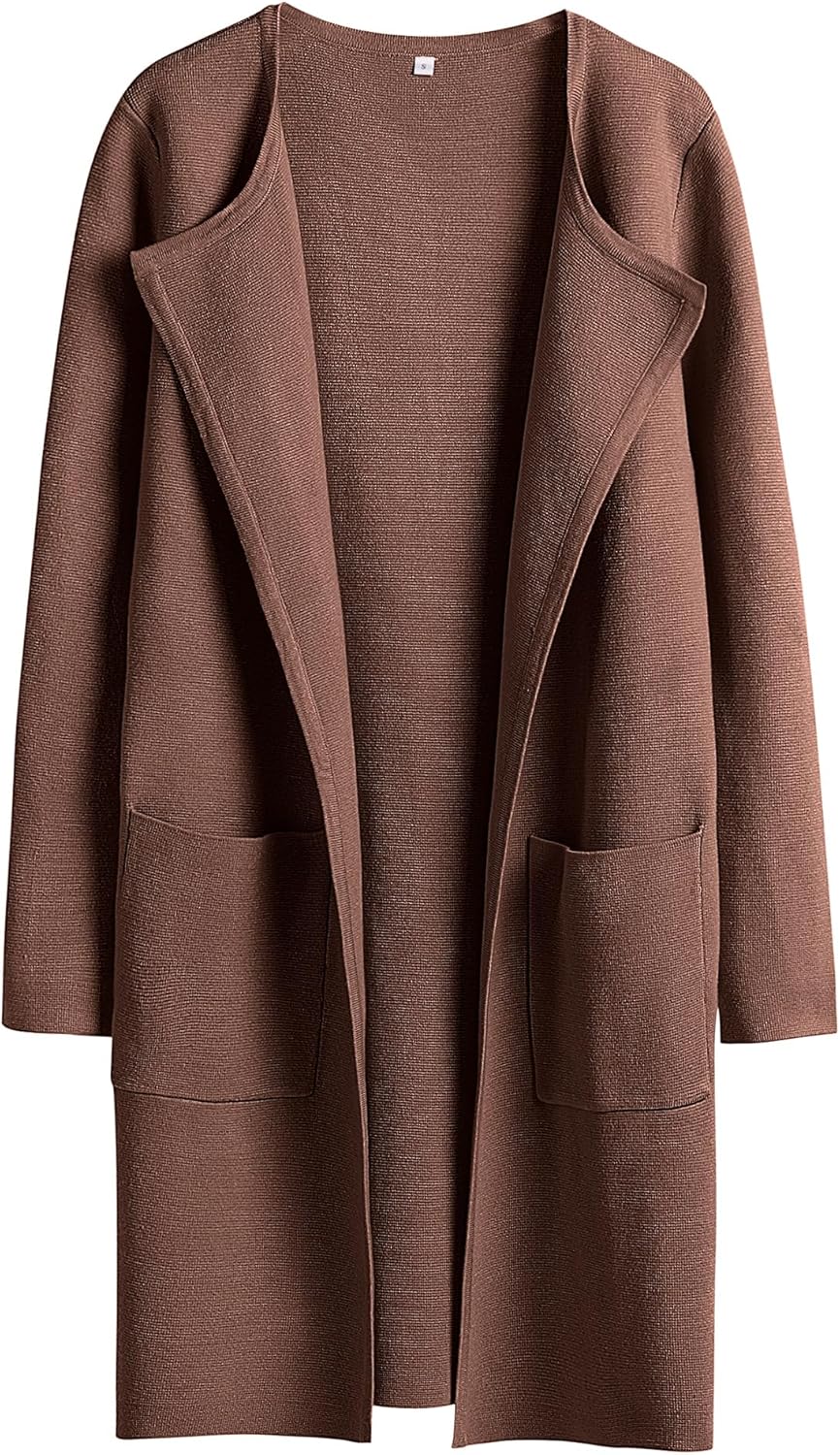 Women's Open Front Knit Lightweight Cardigan Coatigan Sweater Lady Jacket Coat - Picture 216 of 259