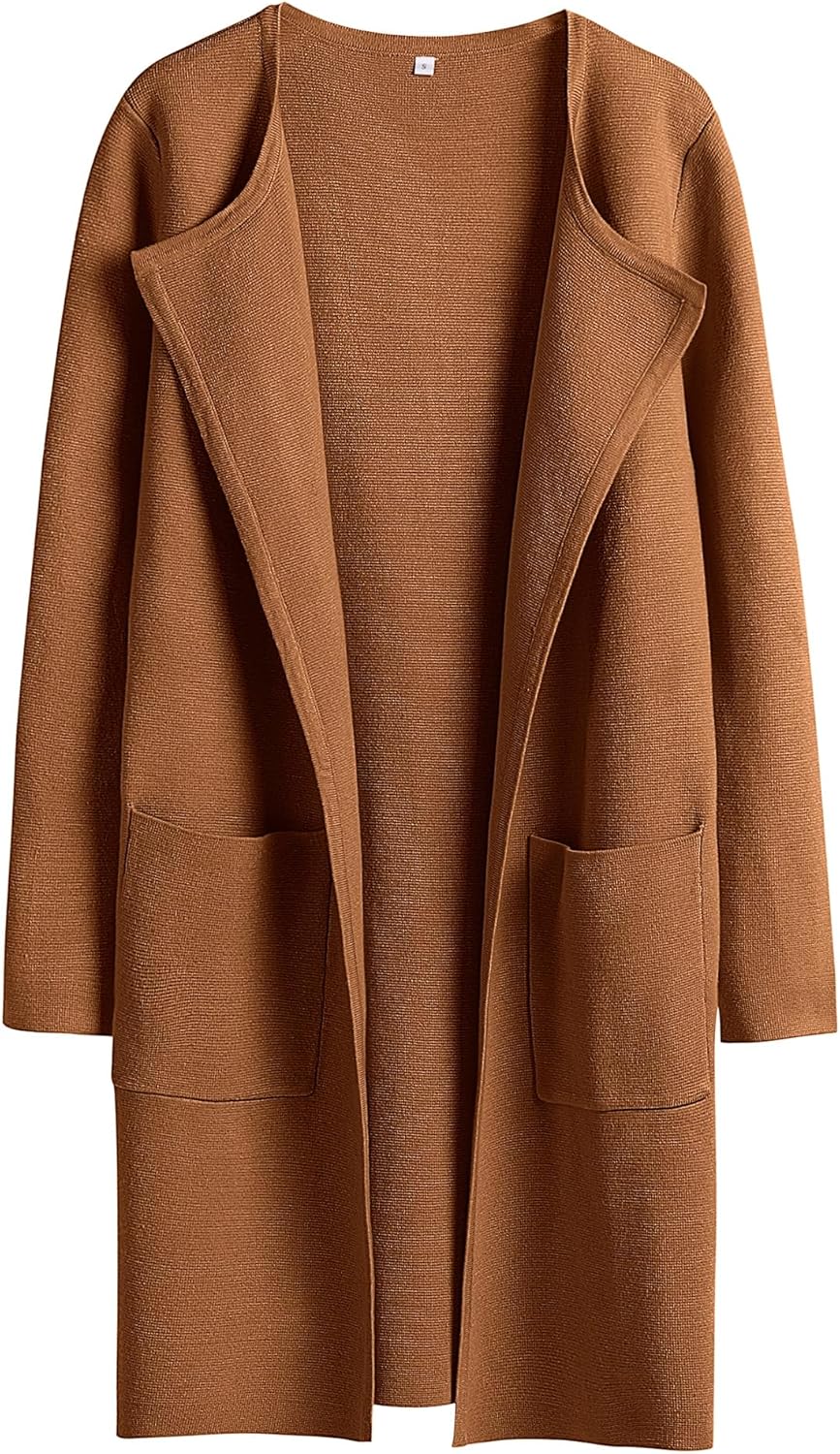 Women's Open Front Knit Lightweight Cardigan Coatigan Sweater Lady Jacket Coat - Picture 223 of 259