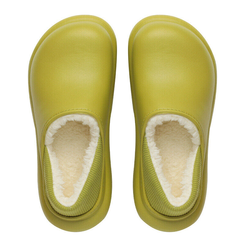 Mujer Invierno Algodón Zapatillas Impermeables Terciopelo Cálido Lana Zuecos Zapatos Mula Talla - Imagen 5 de 12