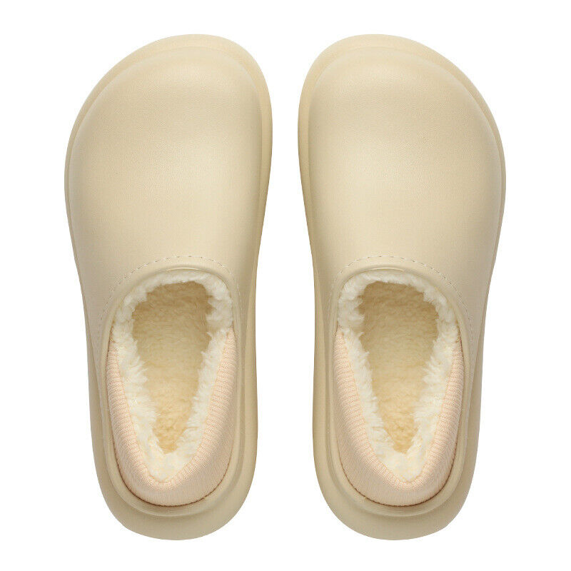Mujer Invierno Algodón Zapatillas Impermeables Terciopelo Cálido Lana Zuecos Zapatos Mula Talla - Imagen 7 de 12
