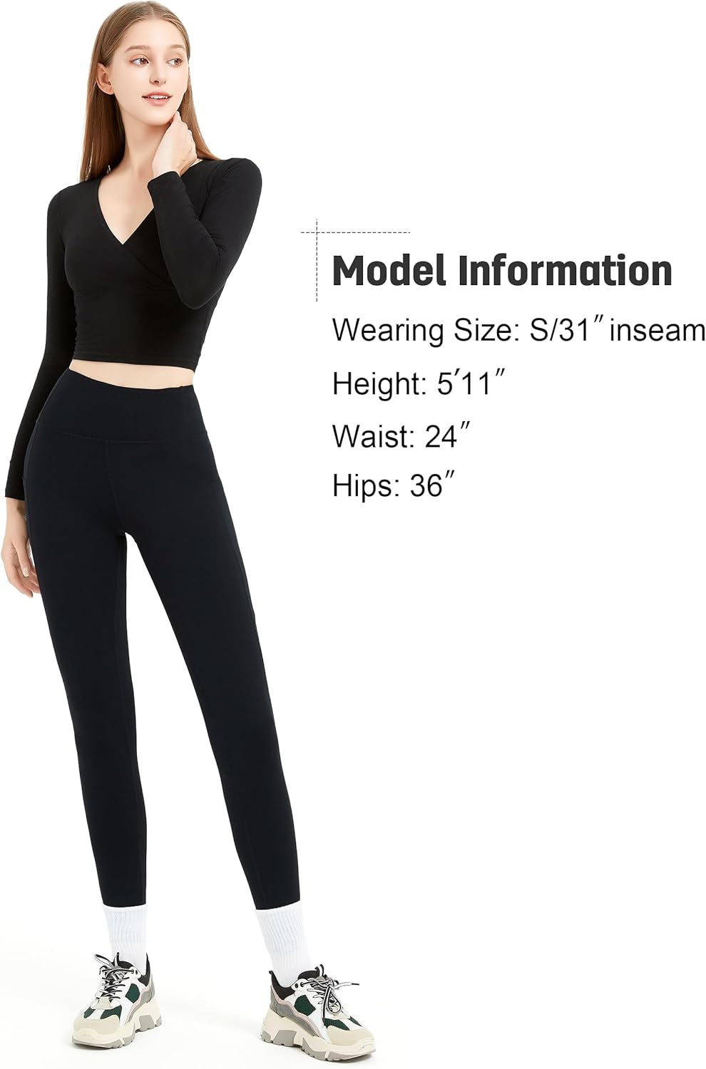 Women's 28"/31"/34" Fleece Lined Yoga Leggings High Waisted Pants with Pockets - Picture 29 of 51