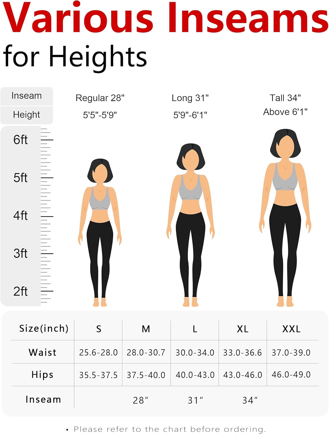 Women's 28"/31"/34" Fleece Lined Yoga Leggings High Waisted Pants with Pockets - Picture 30 of 51