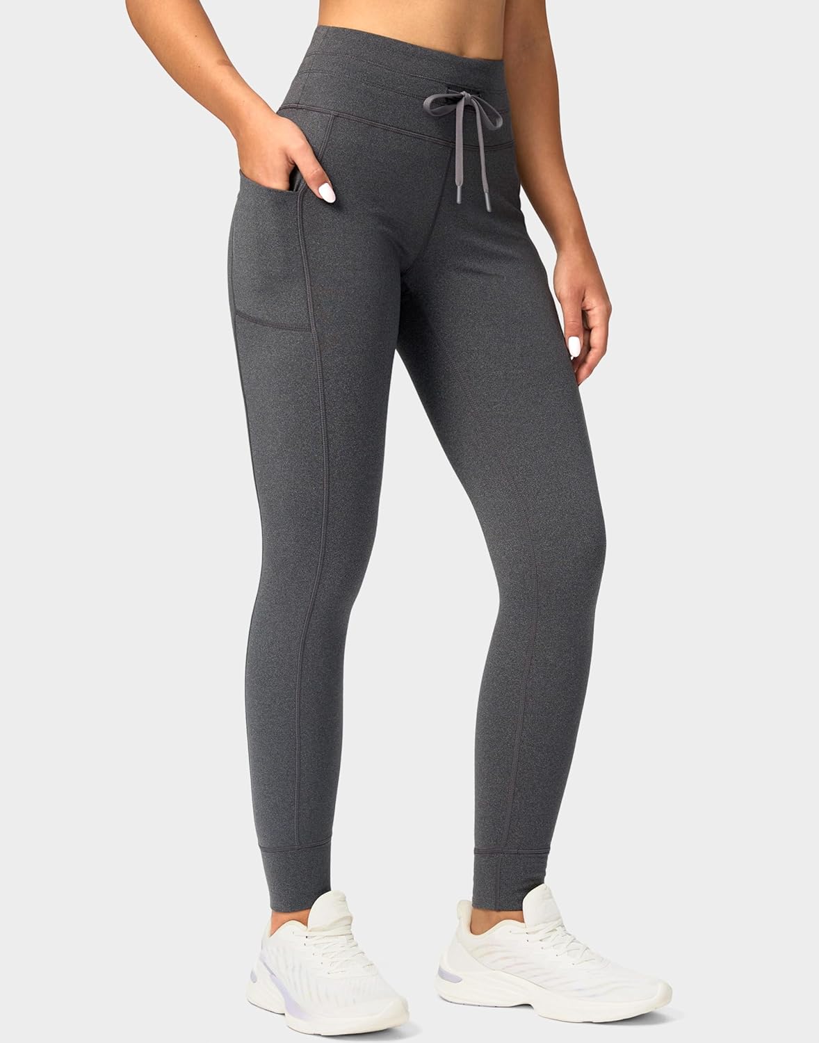 Women's High Waisted Fleece Lined Leggings with Pockets Water Resistant Pants