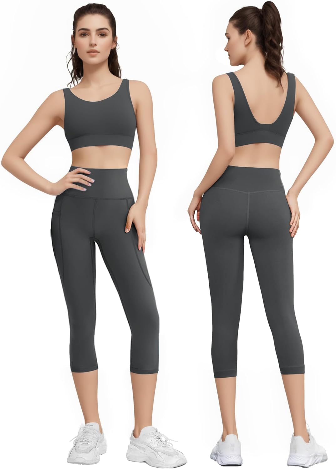 Leggings for Women with Pockets Yoga Pants Tummy Control Workout Gym Leggings