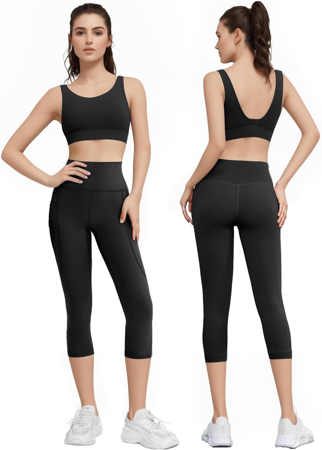 Leggings for Women with Pockets Yoga Pants Tummy Control Workout Gym Leggings