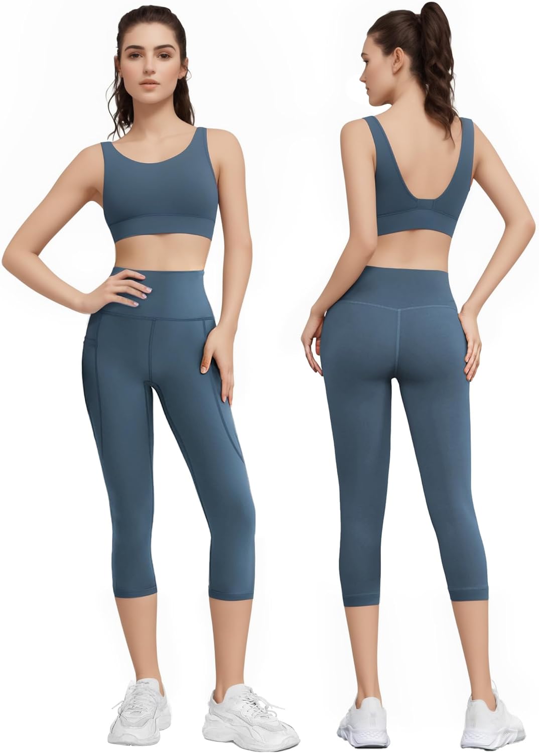 Leggings for Women with Pockets Yoga Pants Tummy Control Workout Gym Leggings