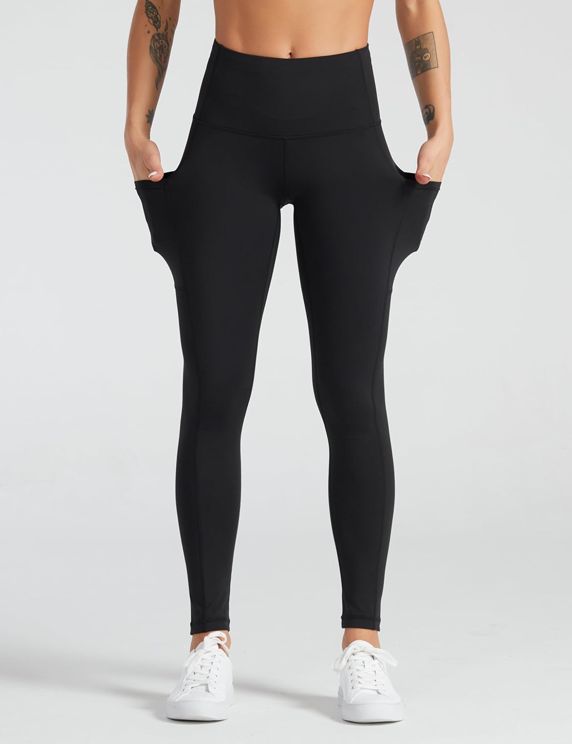 Women's High Waist Yoga Pants Soft Athletic Workout Leggings with Deep Pockets - Picture 27 of 59
