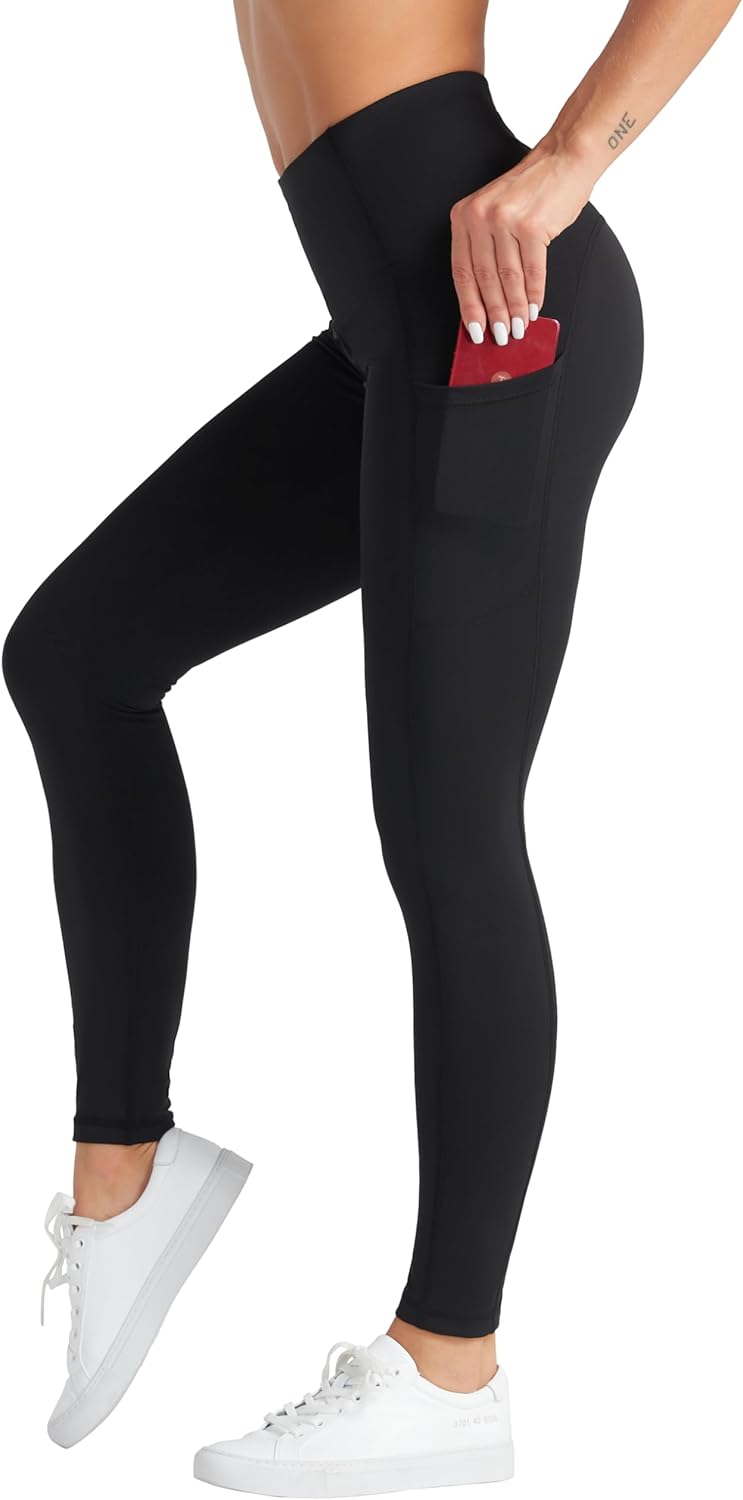 Women's High Waist Yoga Pants Soft Athletic Workout Leggings with Deep Pockets - Picture 32 of 59