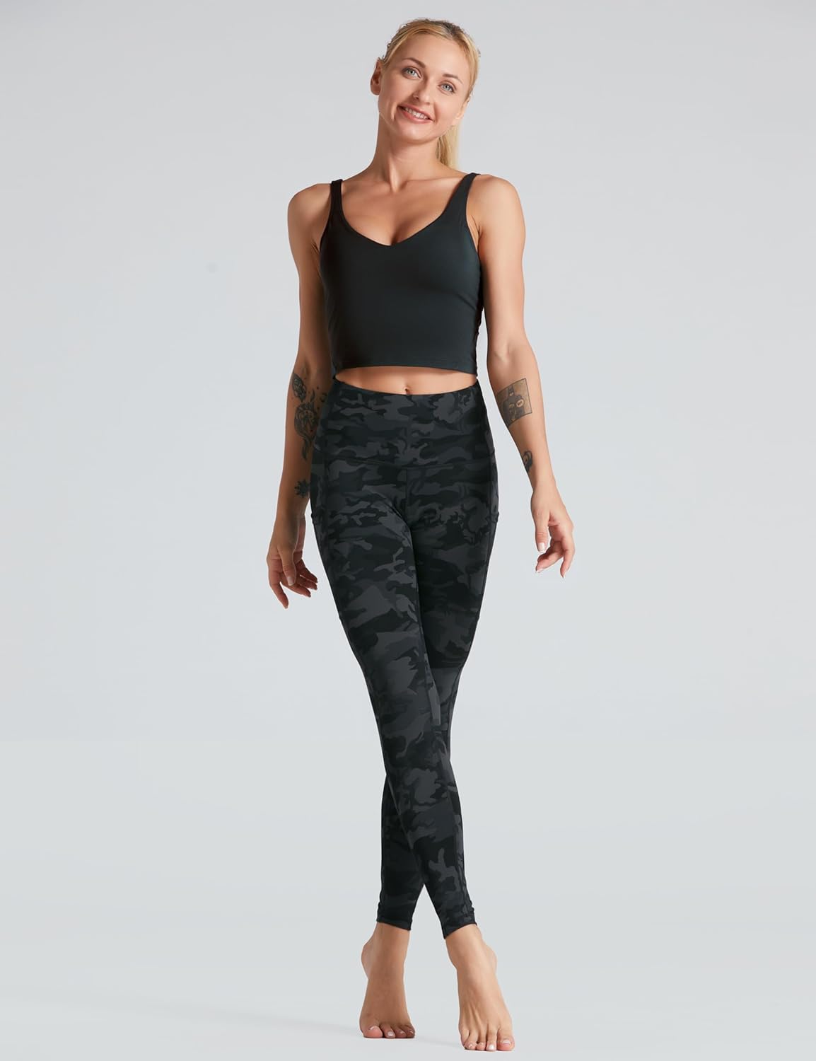 Women's High Waist Yoga Pants Soft Athletic Workout Leggings with Deep Pockets - Picture 38 of 59