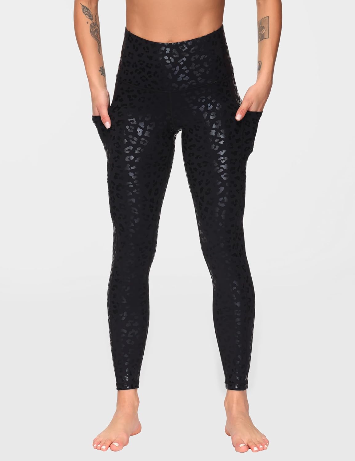 Women's High Waist Yoga Pants Soft Athletic Workout Leggings with Deep Pockets - Picture 50 of 59