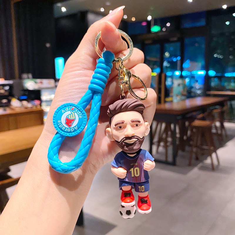 Cartoon keychain football Messi doll backpack pendant car keychain ring gift - Picture 10 of 13