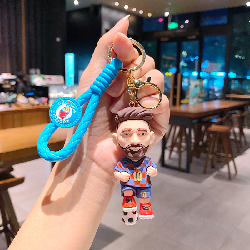 Cartoon keychain football Messi doll backpack pendant car keychain ring gift - Picture 11 of 13