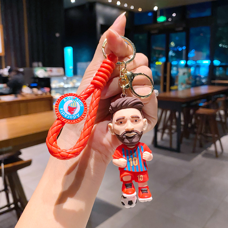 Cartoon keychain football Messi doll backpack pendant car keychain ring gift - Picture 12 of 13