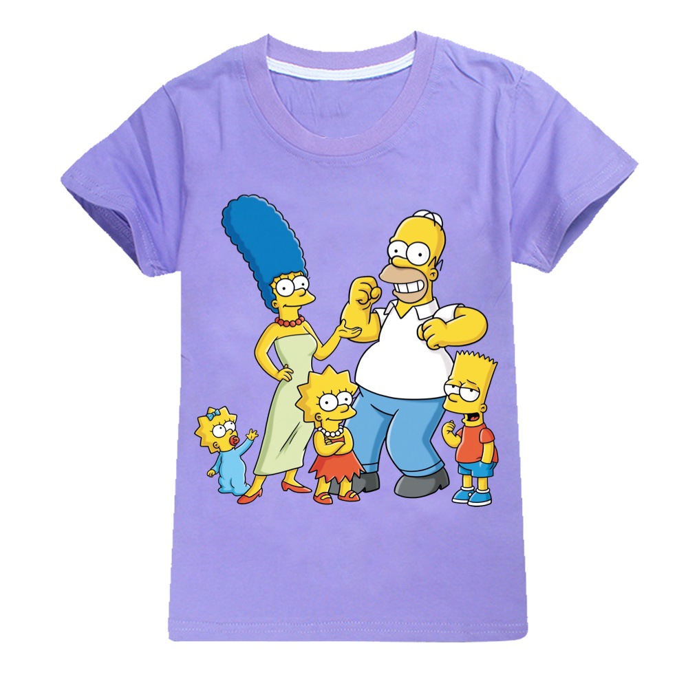 Children The Simpsons Casual T-shirt Kids Unisex Short Sleeve Top Tee Blouse UK