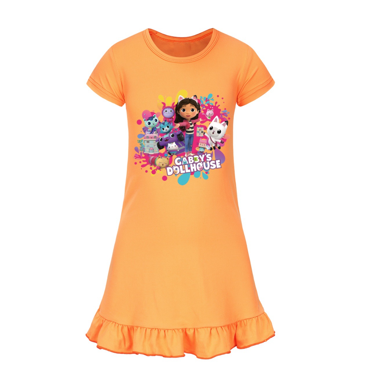 GABBY'S DOLLHOUSE Youtube Kids Girls Sleepwear Dress Pyjamas Nightdress Dress UK
