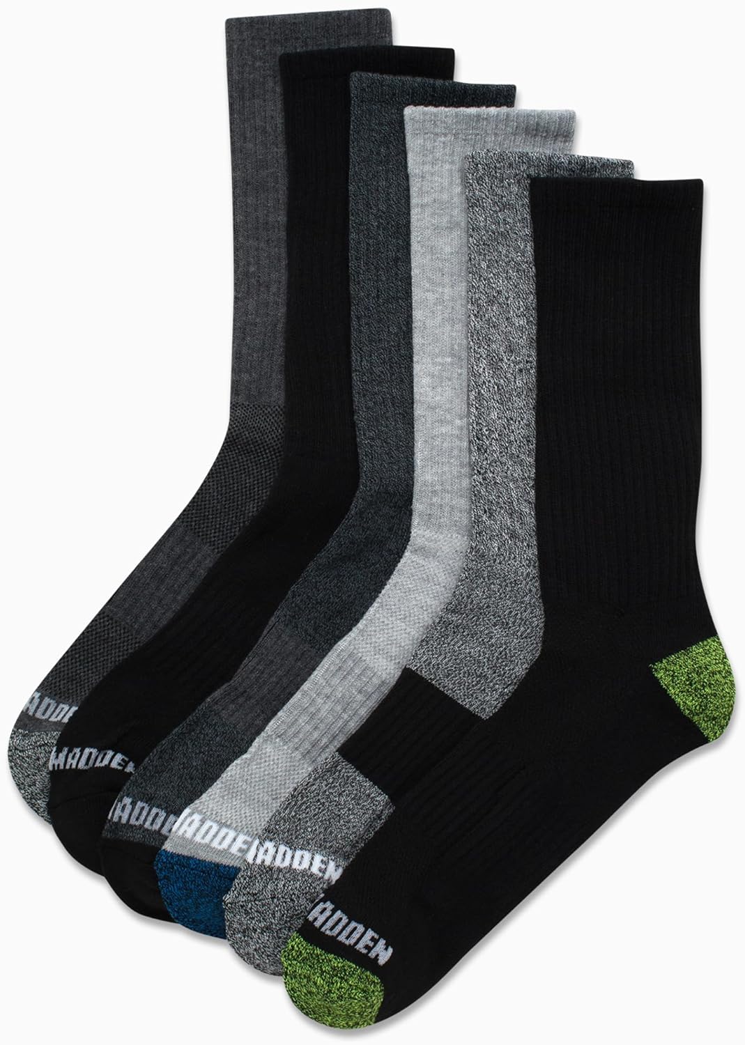 6 Pack Men's Crew Socks Cushioned Athletic Socks Breathable Crew Socks for Men