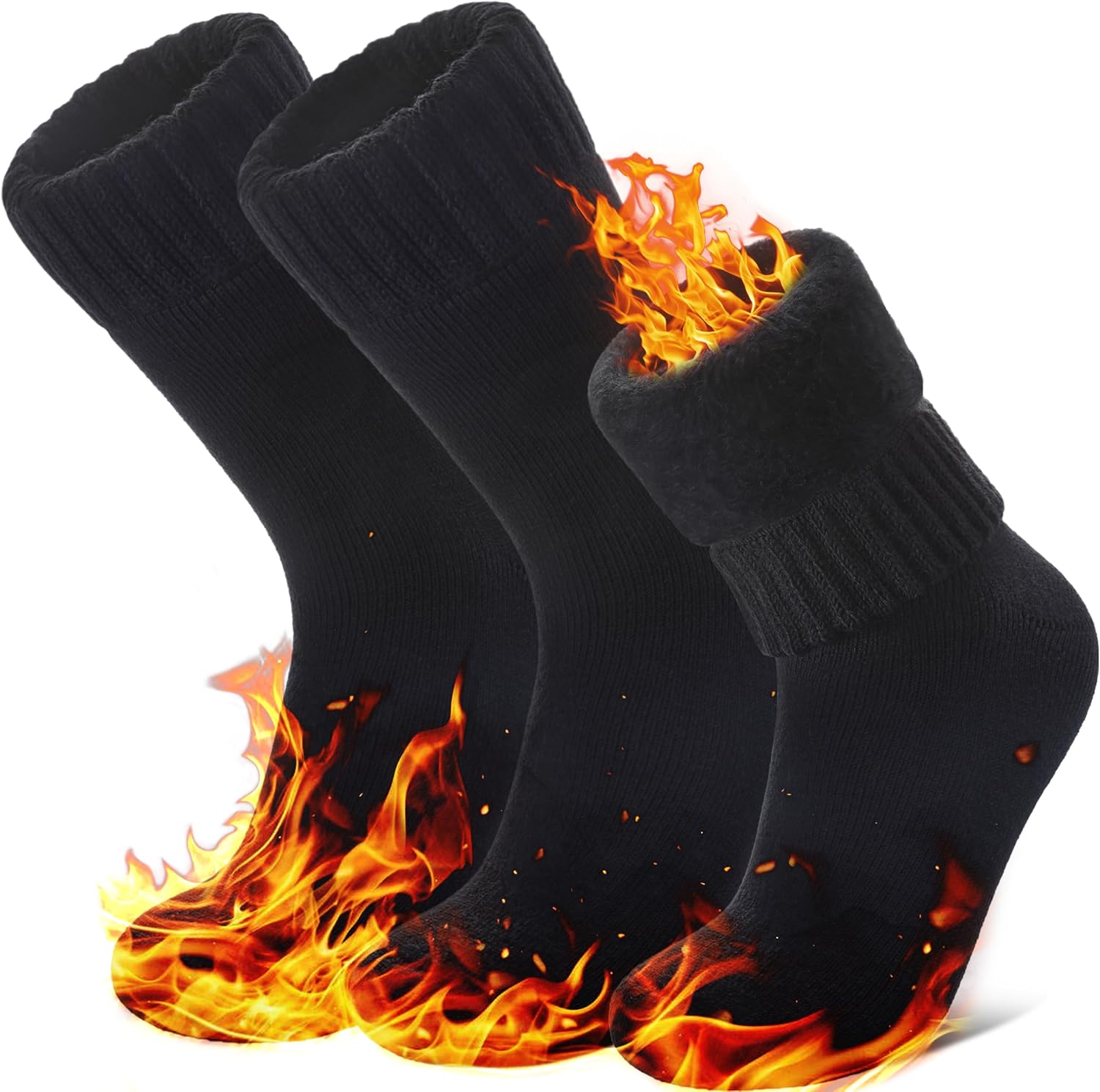 3 Pairs Thermal Boot Socks for Women Men Thick Winter Warm Insulated Heated Sock