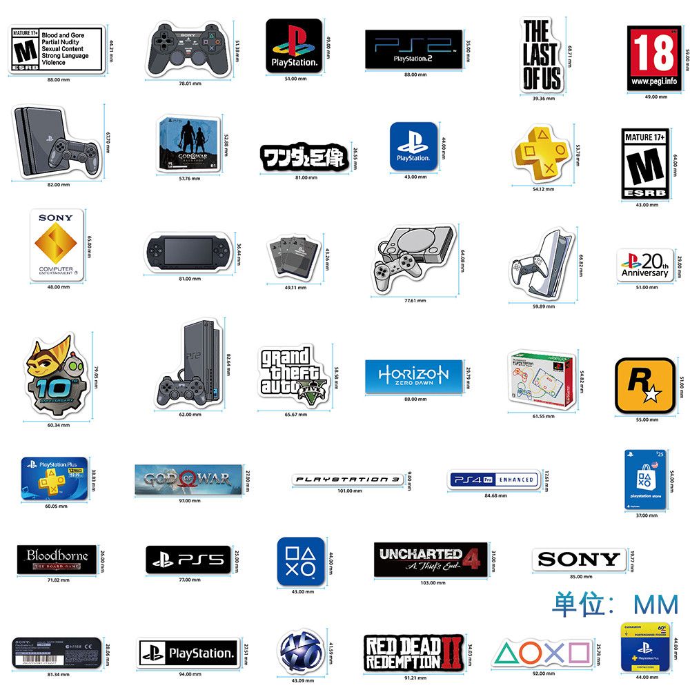 Game console PS5 sticker 2K Blizzard EA Bandai SONY game waterproof sticker - Picture 13 of 15