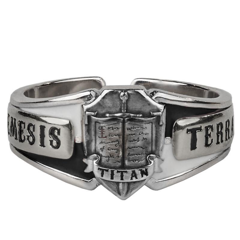 Hot Warhammer game peripheral gray knight guard ring men 925 open silver ring - Picture 14 of 14