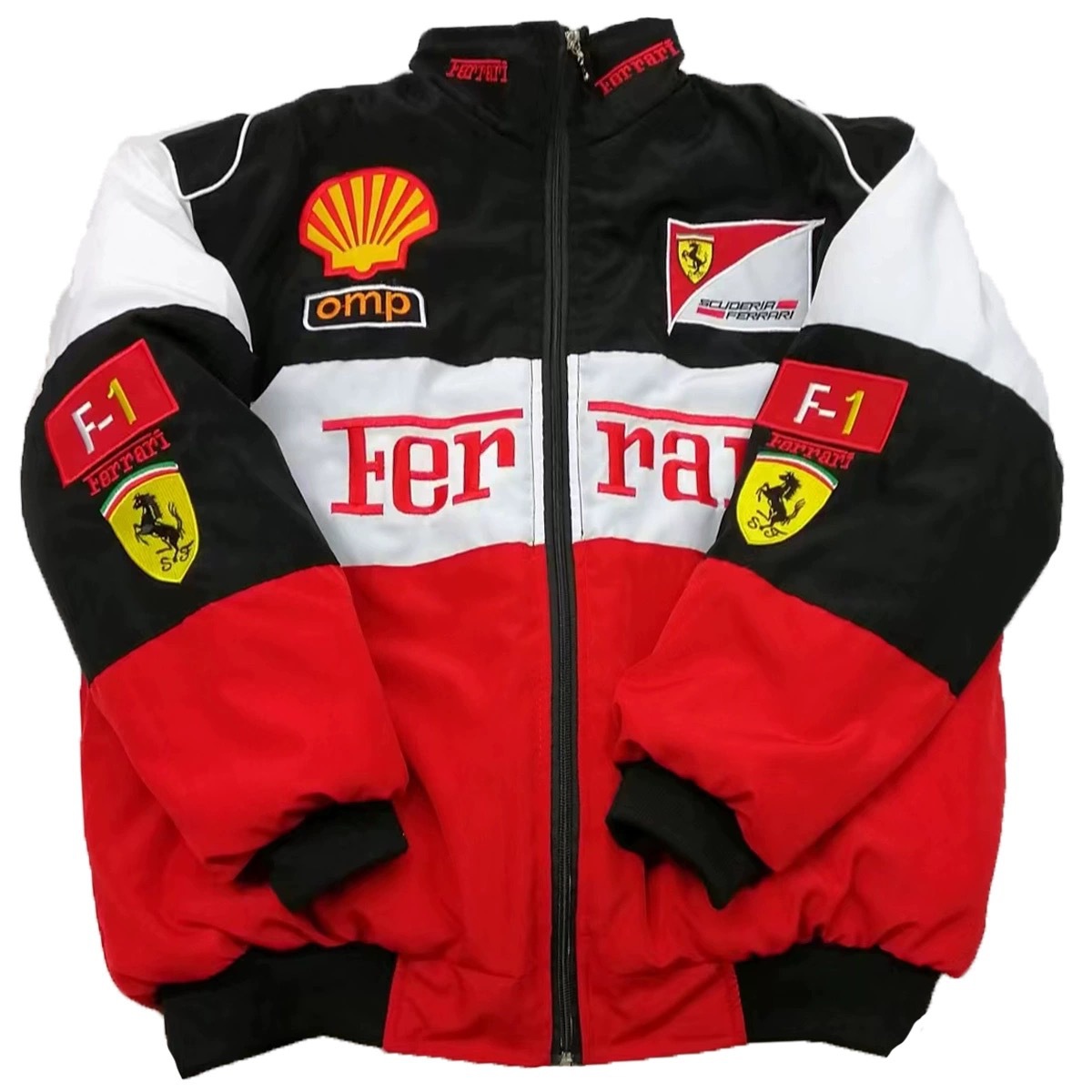 Hot Adult Ferrari Jacket Ebroidered Cotton Padded F 1 Racing Jacket Unisex