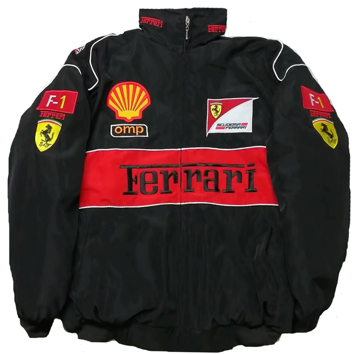 Hot Adult Ferrari Jacket Ebroidered Cotton Padded F 1 Racing Jacket Unisex